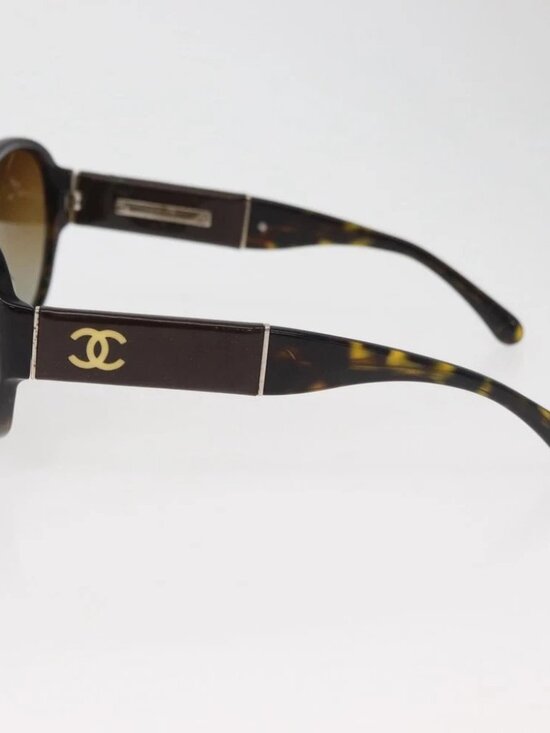 CHANEL Sunglasses plastic Brown CC Auth BA12849 main image 4